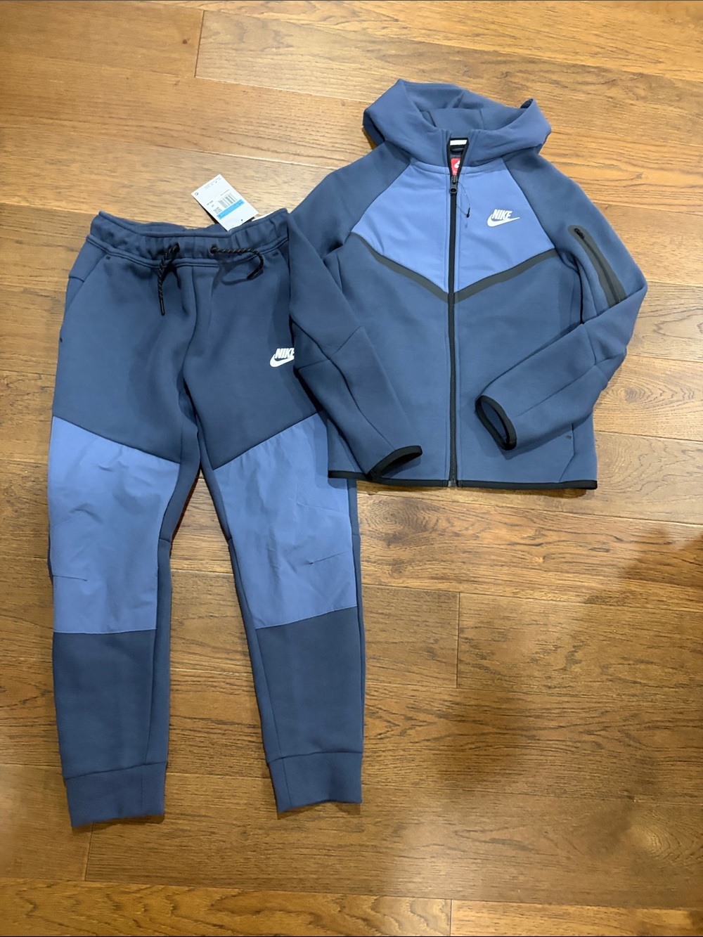 Nike Boys Blue Two-Piece Hooded Jacket & Joggers Set
